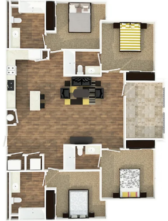 Unit plan - Spacious Master Room for Rent in Highlander North Campus with 100$ monthly discount Apartments
