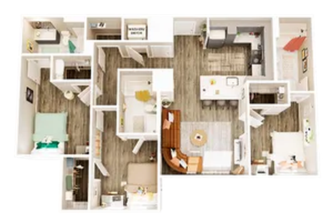 3-bedroom floorplan - Unit Available in 3-Bedroom Apartment at Union