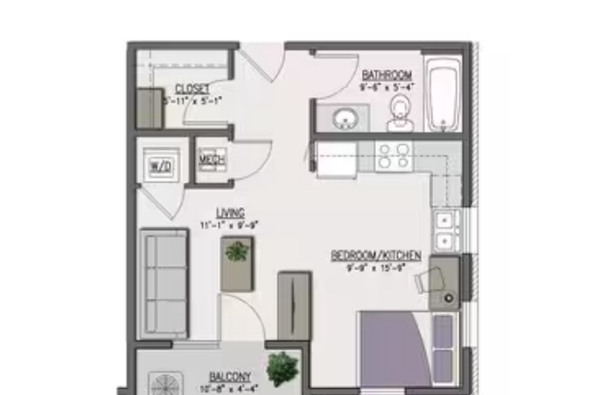 Floor Plan - Solora Properties Studio Apt