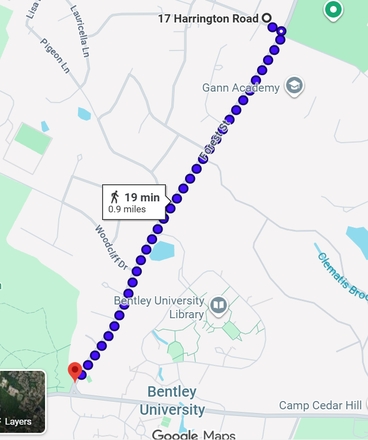 Distance to Campus - Bentley Student House – Walk to Campus | Parking | AC | Finished Basement