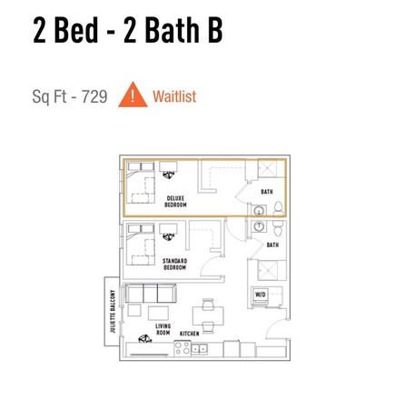 Floor plan - Campus Edge 2x2B Deluxe Bedroom w/ Private Bathroom
