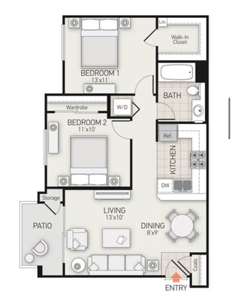 Floorplan - Las Palmas Apartments