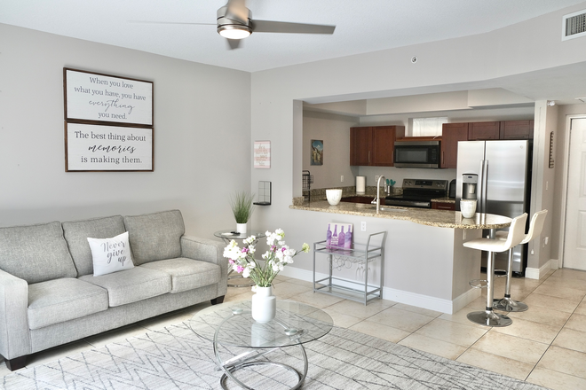 Living Area - Fully furnished condo in Downtown Dadeland.