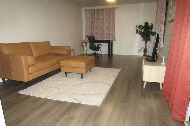 Living Room & Study/ Work Area - Bright & Cozy 1BR Apartment in Quiet Oakland Neighborhood