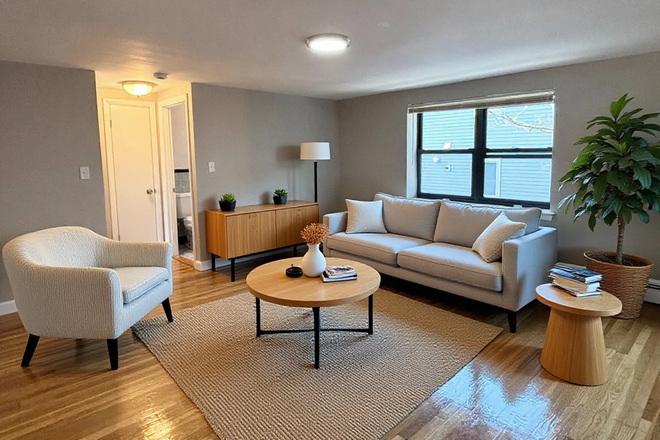 living room - Sunny Coolidge Corner 1 bed with parking - landlord pays the fee! Apartments