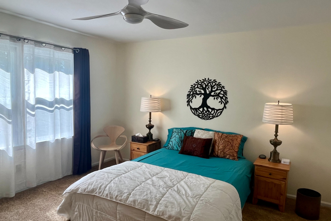 Bedroom - Furnished room with private bathroom in shared home for female-PIneview Ct-Montgomery