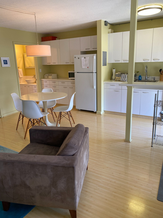 Living Room / Dining area / Kitchen - The Kuahine on Seaview Ave. Walking distance to UH Manoa campus. 1 Bedroom/1 Bath /1 Parking Condo