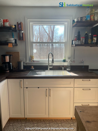 Kitchen sink view of backyard - Kid & pet-friendly Amherst home w/garden near bike and hike trails