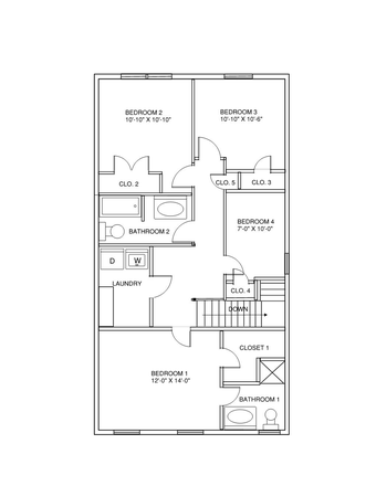 2nd Floor plan - Home - 4 bedroom Built 2007- 0regon Hill, private parking, walking distance to VCU
