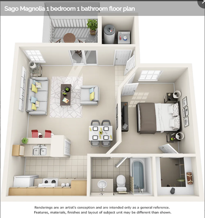 Magnolia floor plan - The Polos of Gainesville Apartments