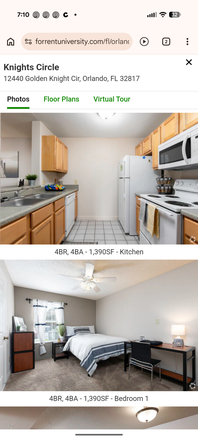 Kitchen/ Bedroom - Knights Circle Apartments