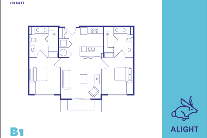 Floorplan - 1 Spot Open, Alight Gainesville 2x2, SUMMER 2026, Private Bedroom, Private Bathroom Apartments