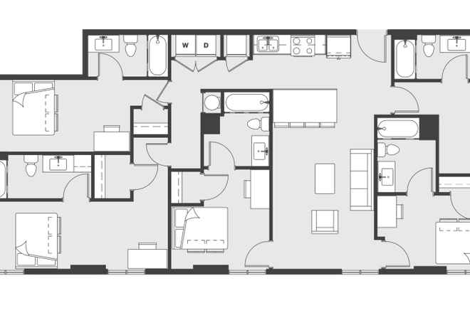Full Unit, the room for sublease is the middle one. - Ion College Station, right next to campus