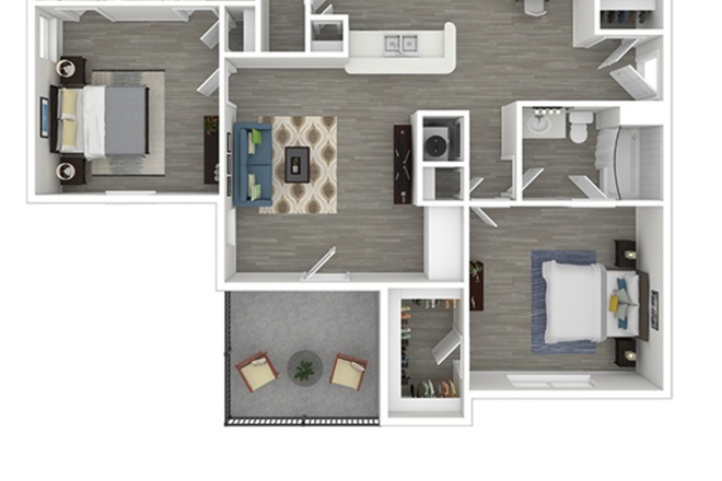 Primary bedroom with en suite bathroom, walk in closet, and linen closet included. Rent is $1100 + wifi + electric (wifi and electric split - Decatur Highlands Apartments